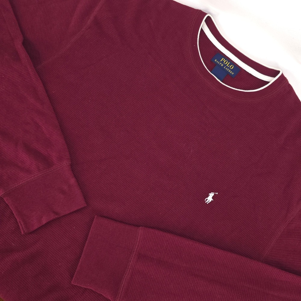 Polo Ralph Lauren Waffle Knit Thermal Long Sleeve Crewneck Mens 2XL Pony Logo